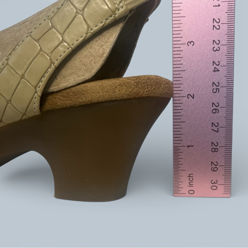 Aerosoles‎ Women's Sandals Brasserie Faux Croc Embossed Slingback Tan Sz 6.5 - Picture 13 of 13